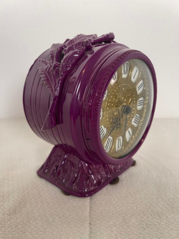 Orologio da tavolo vintage Hermle – Stile barocco con finitura viola lucido - Image 2