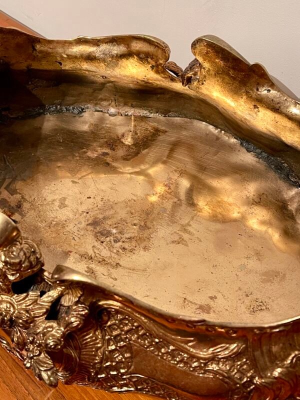 Elegante Vaso Doppio in Stile Barocco - Bronzo e Decorazioni a Motivi Floreali - Image 5