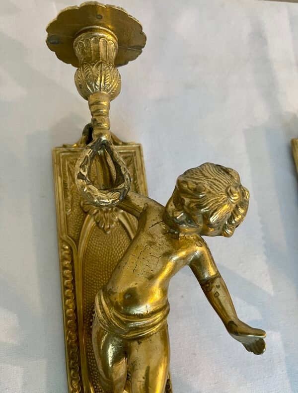 Lucidi Angeli: Appliques in Bronzo Dorato con Cherubini - Image 3