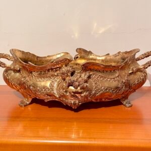 Elegante Vaso Doppio in Stile Barocco - Bronzo e Decorazioni a Motivi Floreali