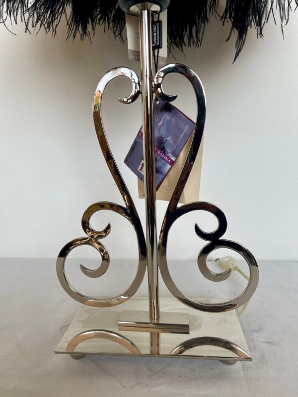 Lampada da Tavolo "Il Paralume Marina" – Design Glamour con Piume e Cristalli - Image 5