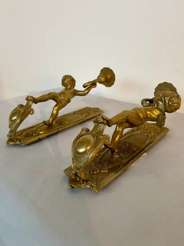 Lucidi Angeli: Appliques in Bronzo Dorato con Cherubini - Image 2