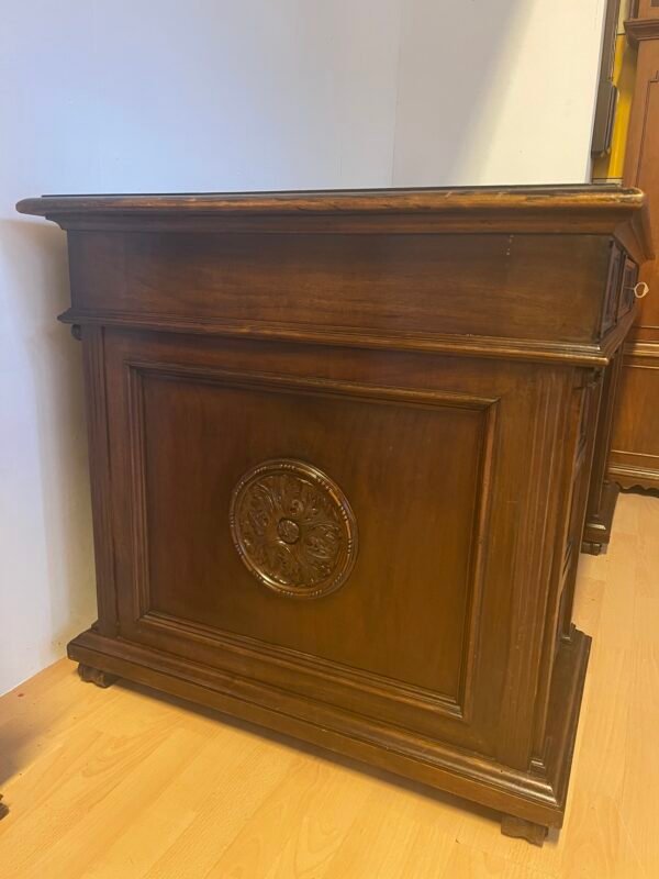 Scrivania da Direttore/Bureau Plat in Legno Massello con Cassettiere - Image 3