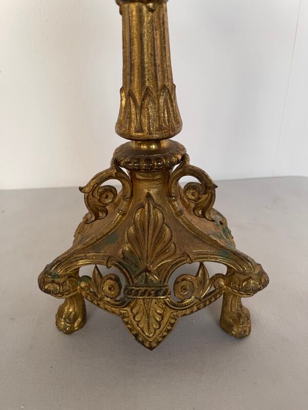 Coppia di Candelabri Antichi a 9 Fiamme in Bronzo Dorato – Stile Barocco - Image 2
