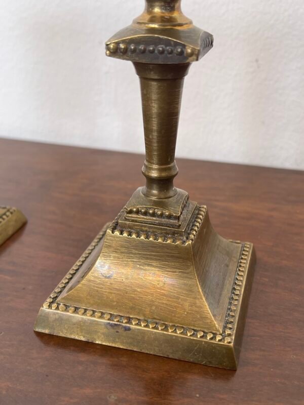 Coppia di candelabri in ottone vintage anni '50 - Image 5