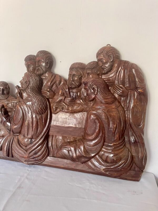 Grande Rilievo Scolpito "Ultima Cena" in Legno Massiccio - Image 5