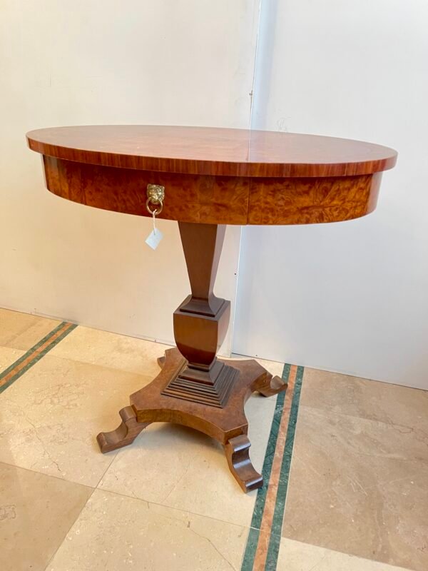 Elegante Tavolo Rotondo in Radica – Stile Impero - Image 3