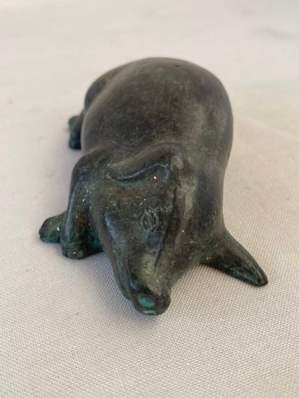 Scultura di maialino in metallo è un pezzo decorativo unico - Image 3