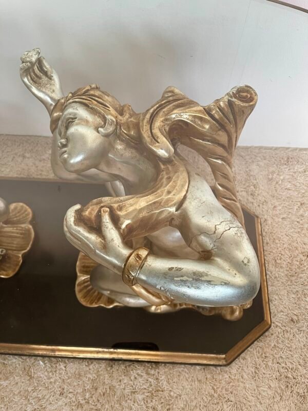 Tavolino da salotto con base in scultura – Design classico con piano in vetro - Image 6