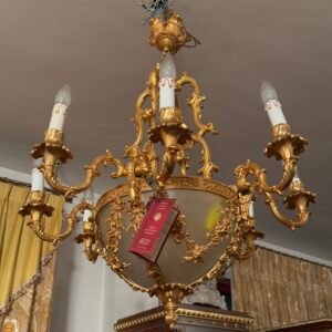 Lampadario italiano di lusso in bronzo