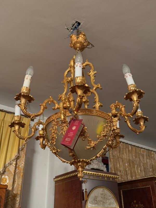 Lampadario italiano di lusso in bronzo