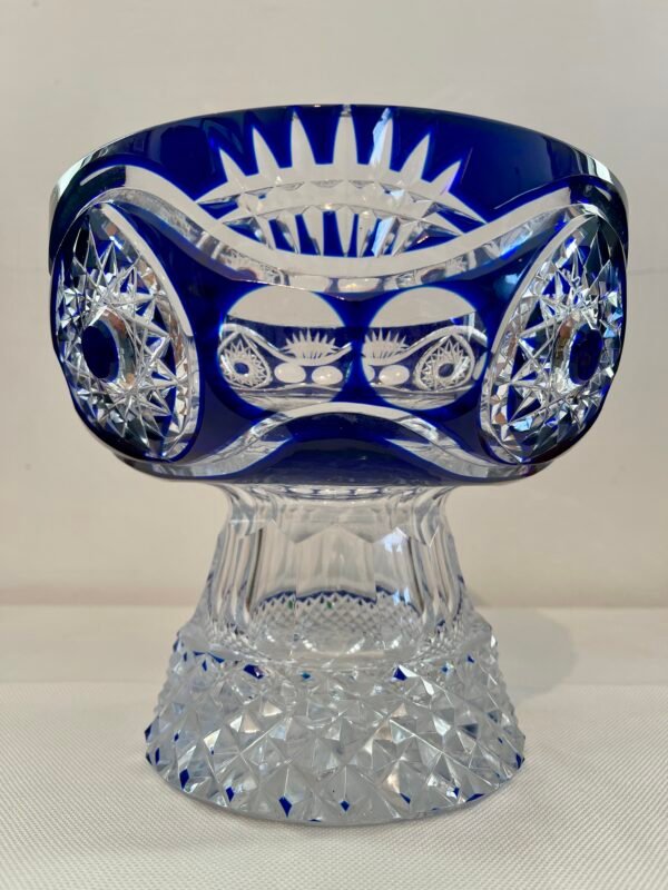 Elegante Coppa in Cristallo Blu e Trasparente – Artigianato di Lusso - Image 4