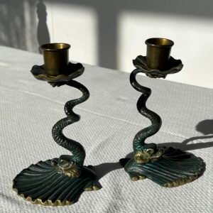 Coppia di candelieri trifones vintage XX