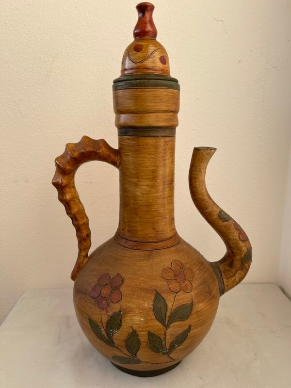 Brocca Decorativa in Terracotta Dipinta a Mano – Stile Rustico / Folk Art - Image 2