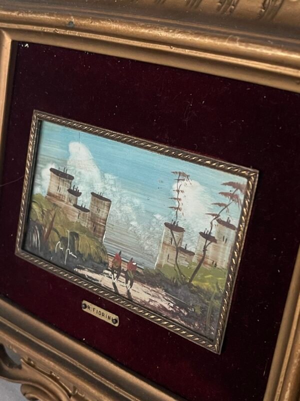 Coppia di Piccole Opere in Stile Vintage - Dipinti su Tavola Firmati "R. Fiorin" - Image 3