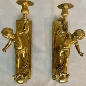 Lucidi Angeli: Appliques in Bronzo Dorato con Cherubini