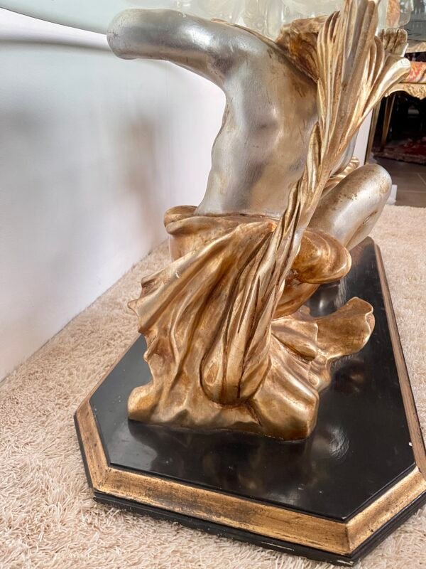 Tavolino da salotto con base in scultura – Design classico con piano in vetro - Image 8