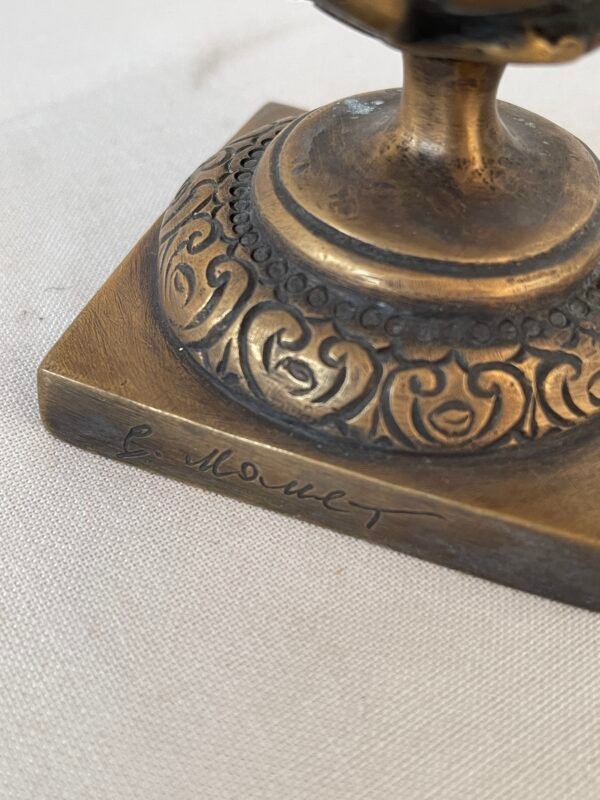 Coppia di Coppe Decorative in Bronzo – Firmate E. Monnet – Stile Neoclassico - Image 5
