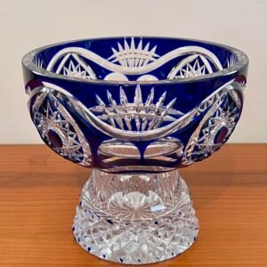 Elegante Coppa in Cristallo Blu e Trasparente – Artigianato di Lusso