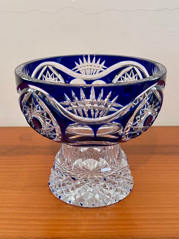 Elegante Coppa in Cristallo Blu e Trasparente – Artigianato di Lusso