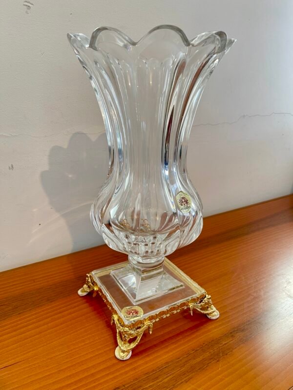 Vaso in Cristallo Desgaldes con Base Dorata – Stile Versailles - Image 5