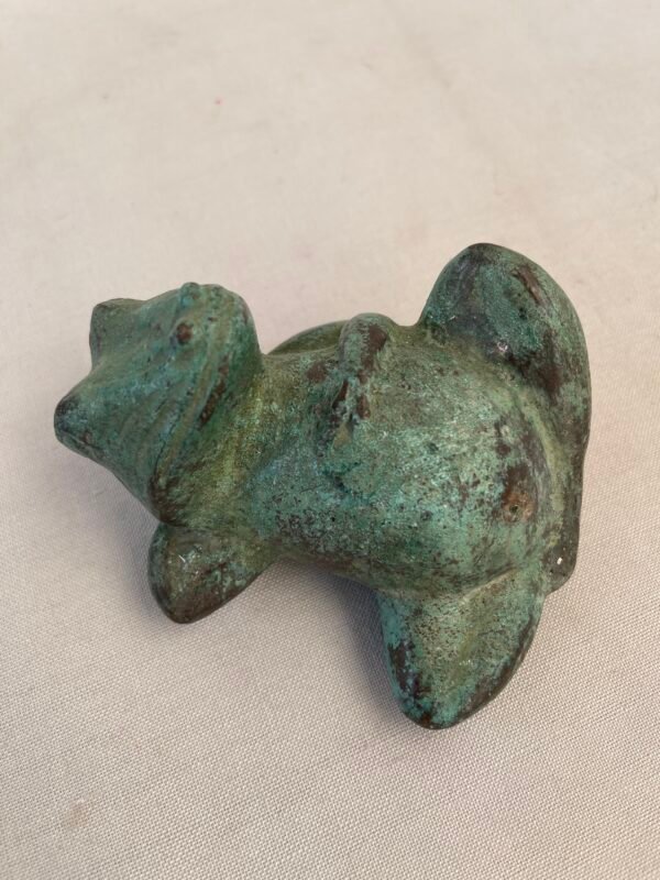 Piccola Statua di RANA in metallo - Stile Vintage con Patina Verde - Image 4