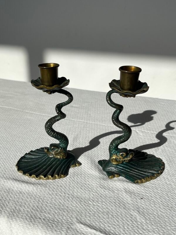 Coppia di candelieri trifones vintage XX - Image 2