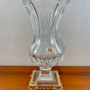 Vaso in Cristallo Desgaldes con Base Dorata – Stile Versailles
