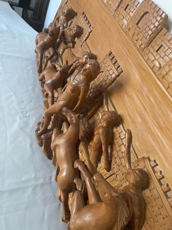 Bassorilievo intagliato "Scena Classica con Cavalli e Figure" - Image 3