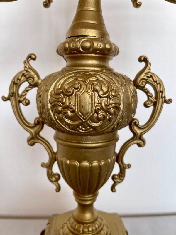 Set Orologio da Caminetto con Candelabri – Stile Barocco in Bronzo Dorato - Image 8