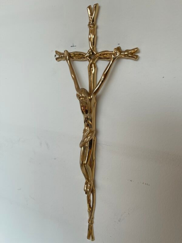Crocifisso da Parete in Metallo Dorato – Design Stilizzato - Image 3