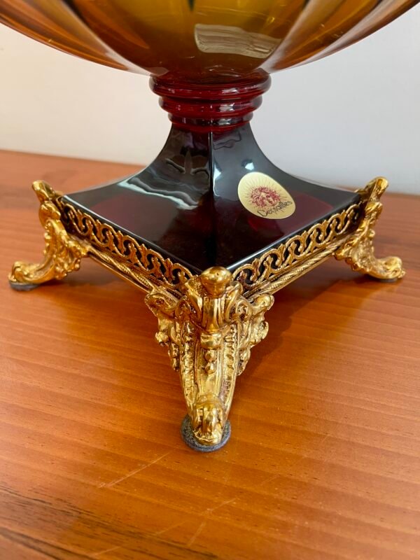 Centrotavola Versailles in Cristallo Intagliato e Base Dorata – Edizione Decorales - Image 6