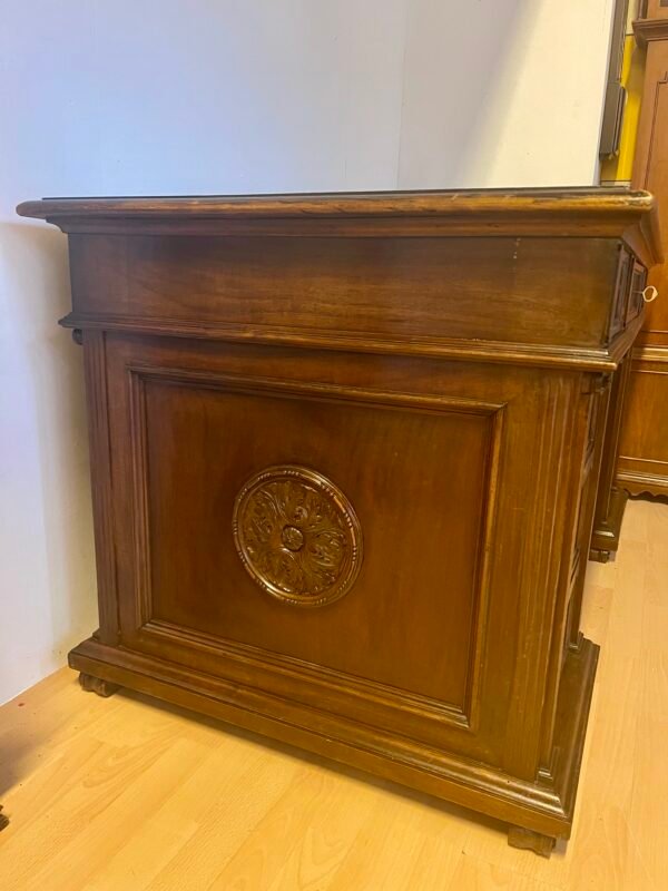 Scrivania da Direttore/Bureau Plat in Legno Massello con Cassettiere - Image 5