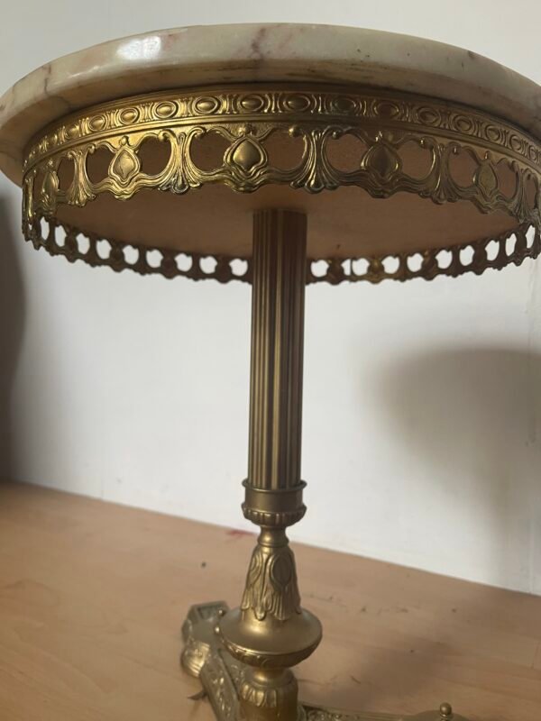 Tavolino da Salotto o Comodino in Marmo e Bronzo Dorato, Stile Neoclassico - Image 2