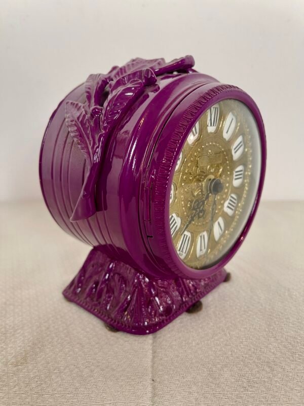 Orologio da tavolo vintage Hermle – Stile barocco con finitura viola lucido - Image 5