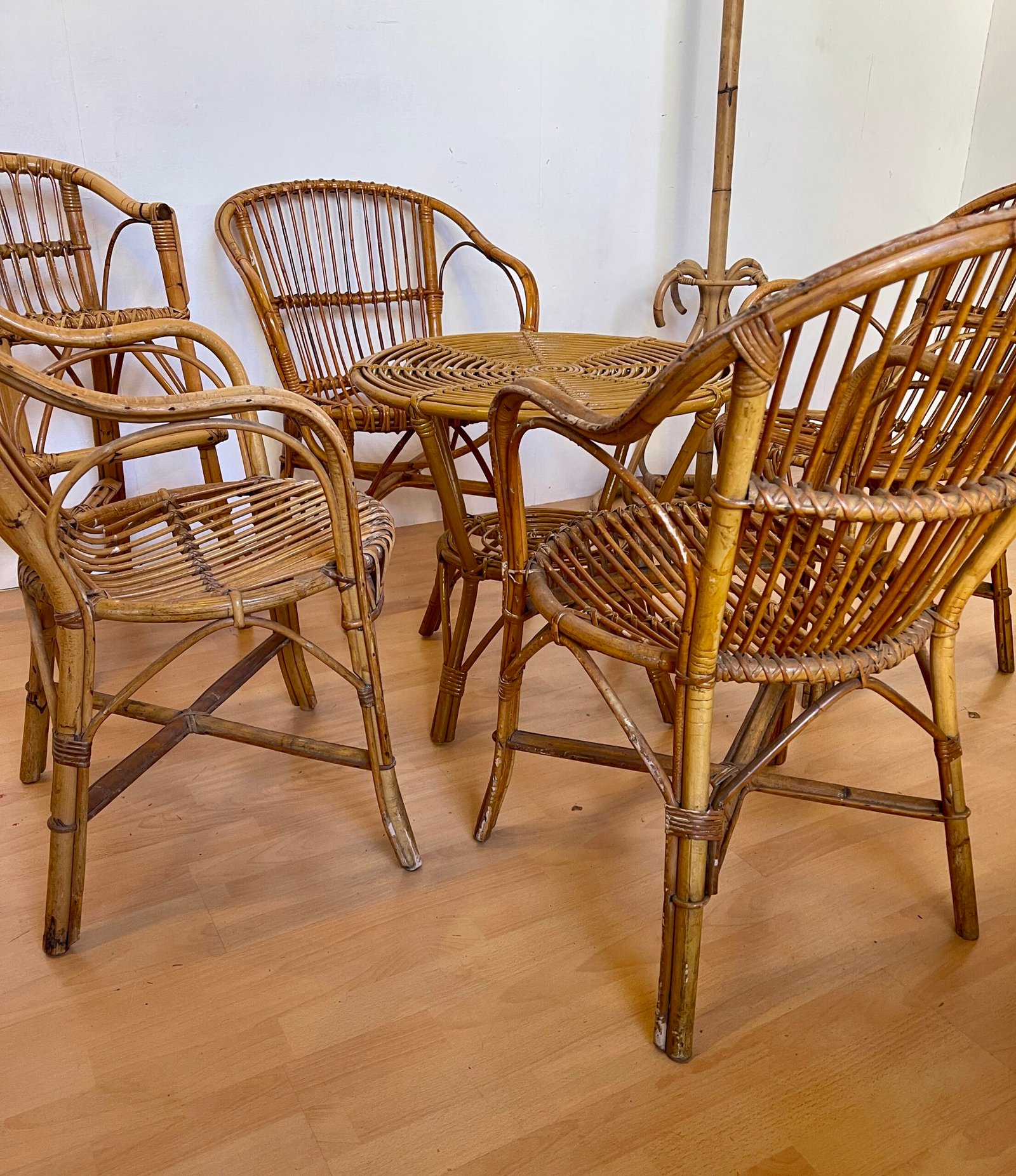 Salotti da esterno in bambu e vimini verniciato stile bonacina - Image 4