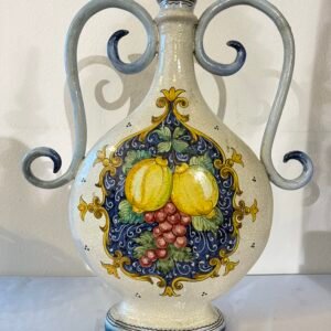 Vaso Vintage in Ceramica con Decoro Geometrico