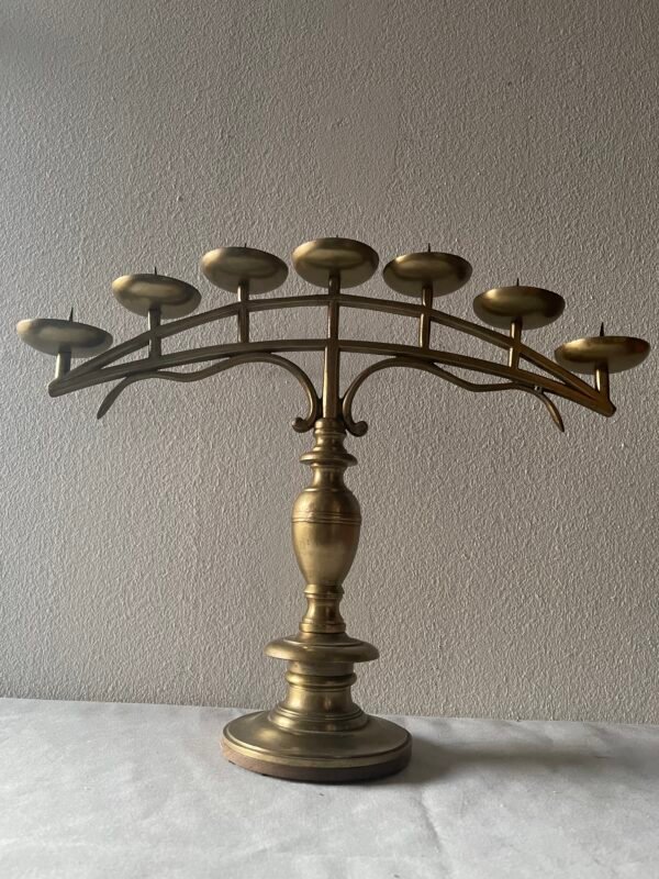 Grande Candelabro a 7 Braccia in Ottone Massiccio, Design "Ponte" - Image 4
