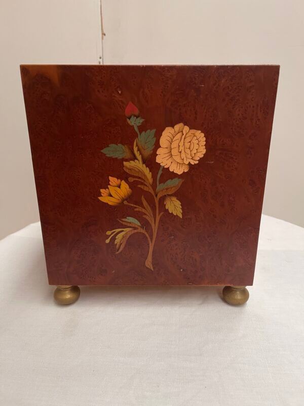 Portagioie in Legno Radica con Intarsi Floreali - Image 5