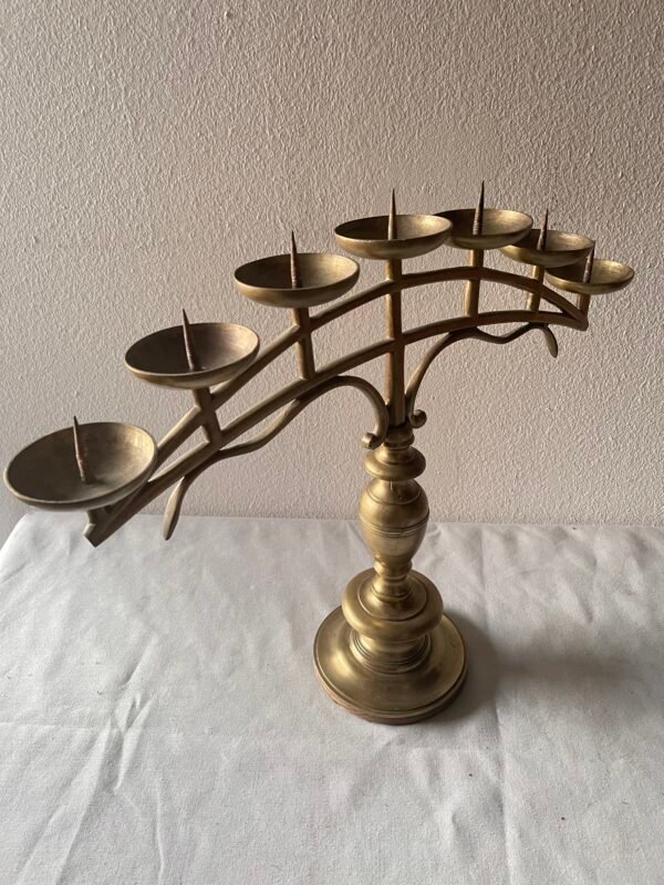 Grande Candelabro a 7 Braccia in Ottone Massiccio, Design "Ponte" - Image 5