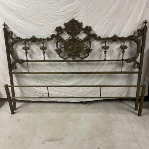 Letto Matrimoniale in Ferro Battuto e Bronzo Dorato, stile Barocco Eclettico