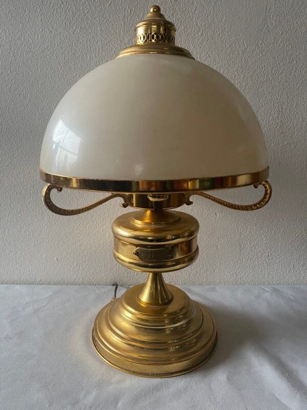 Lampada da Tavolo "Banker" in Ottone e Vetro Opalino - Image 2