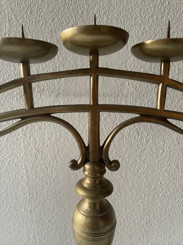 Grande Candelabro a 7 Braccia in Ottone Massiccio, Design "Ponte" - Image 3