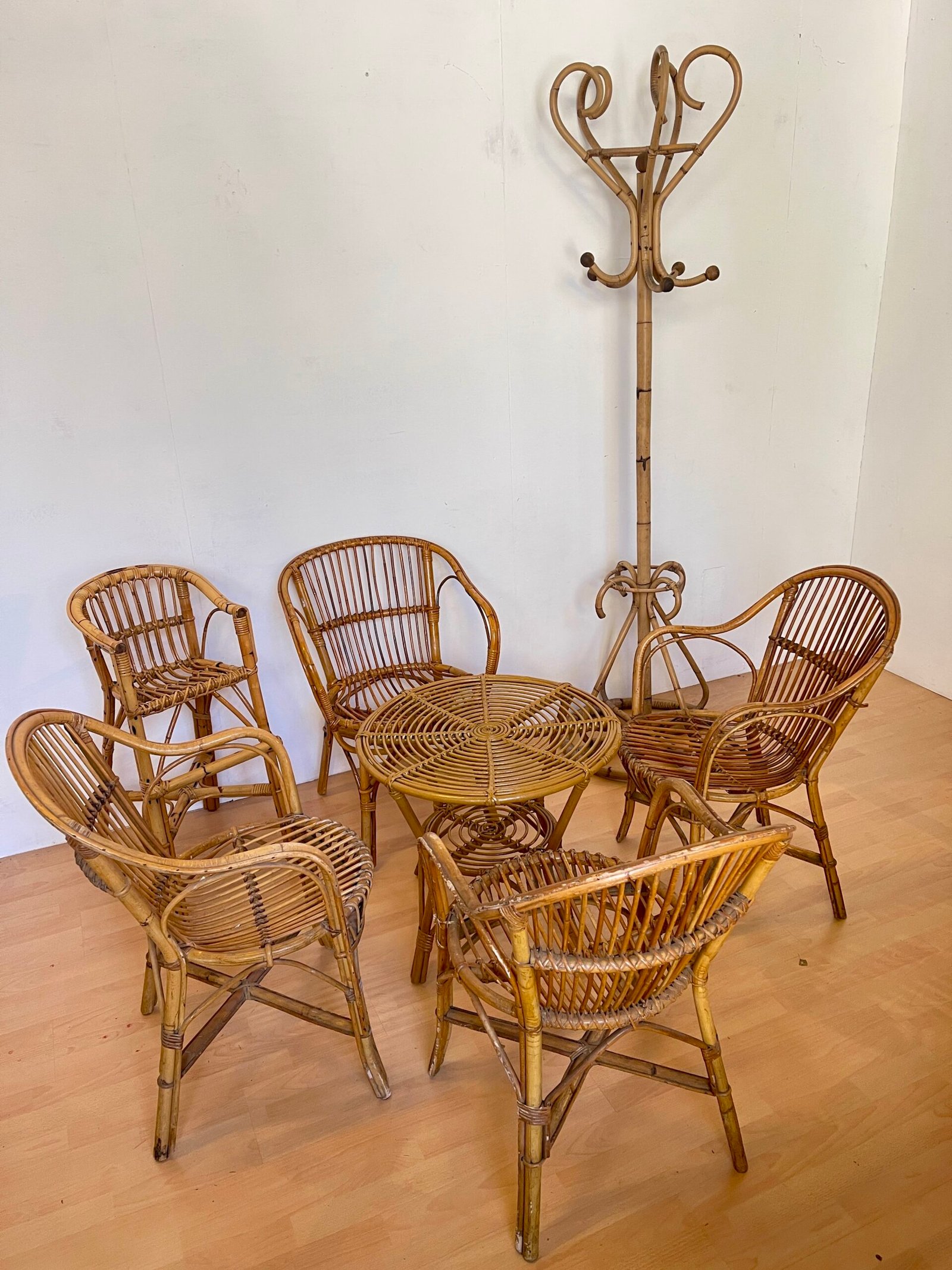 Salotti da esterno in bambu e vimini verniciato stile bonacina - Image 3