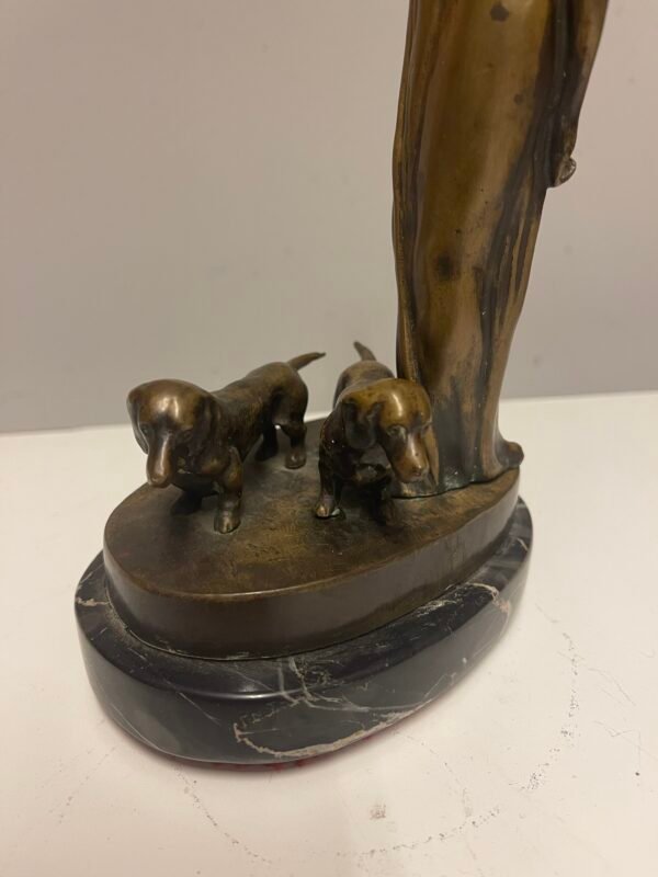 Scultura in Bronzo Patinato Art Déco - Image 5