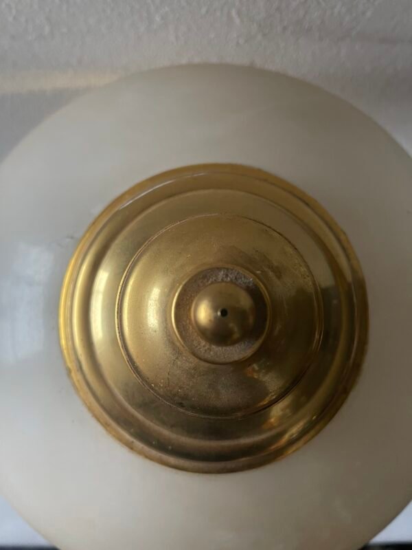 Lampada da Tavolo "Banker" in Ottone e Vetro Opalino - Image 4