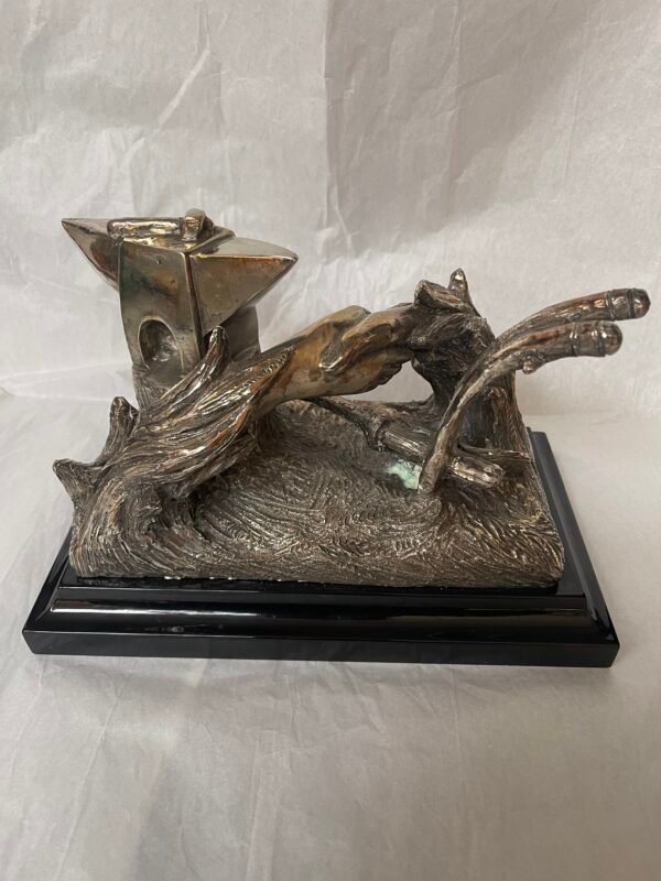 Scultura in Bronzo su Base in Marmo – “La Stretta di Mano” di G. Ruggeri - Image 2