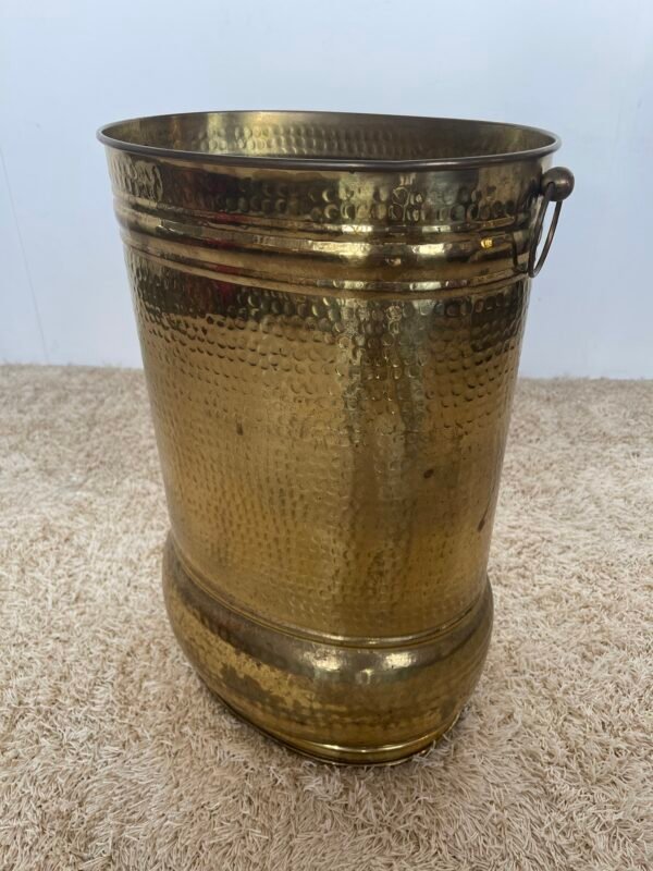 Secchiello decorativo in ottone martellato vintage - Image 3