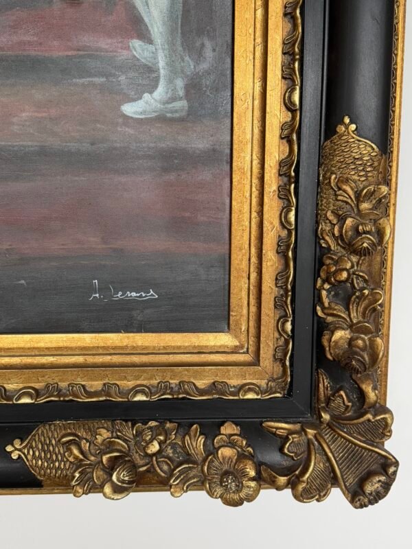 Grande Dipinto Ad Olio "Scena di Corte" - Image 4