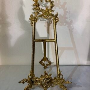 Elegante Cavalletto da tavolo/Espositore in Bronzo Dorato stile Rococò